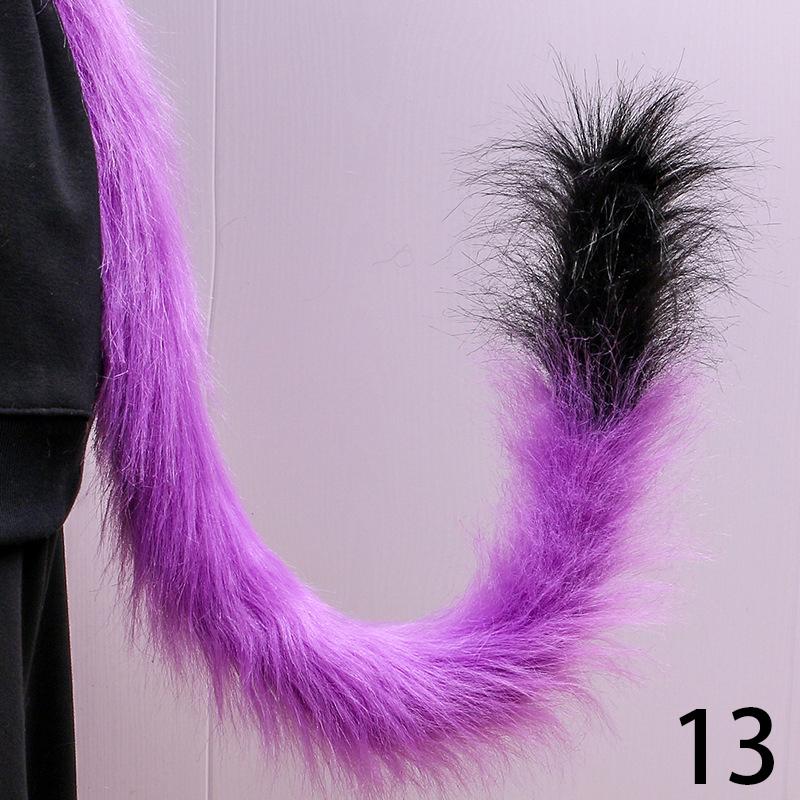 1PC Fox Cosplay Upturned Accessories Cat Tail Long Plush Simulation Beast Kids Lolita Costume Wolf
