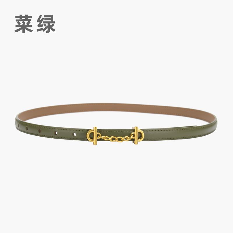 Retro Chain Smooth Buckle Belt For Women, Simple Style Jeans Belt For Women
