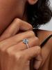 PANDORA Women's Silver Ring Heart Relief Light Blue 198421C10