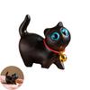 Миниатюрная деревянная фигурка кошки, ручная резьба, статуэтка котенка, скульптура, деревенский стиль, украшение для дома, офиса, рабочего стола