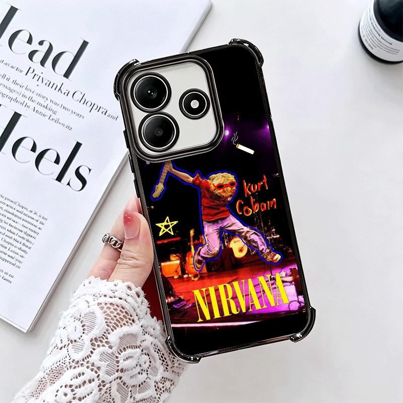 Ретро Певец Курт Кобейн Мягкий Чехол Для Телефона Для Xiaomi Redmi Note 14 15 Pro Plus 13 12 11S 11T 5G 10 9S 9 Покрытие Противоударный Fundas