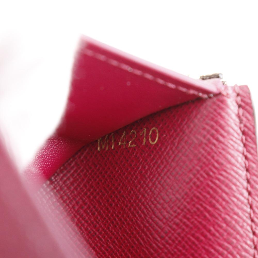 Louis Vuitton Portefeiulle Victorine Tri-fold Wallet M41938 Fuchsia Monogram Fuchsia Wine-red Monogram Canvas Women Used