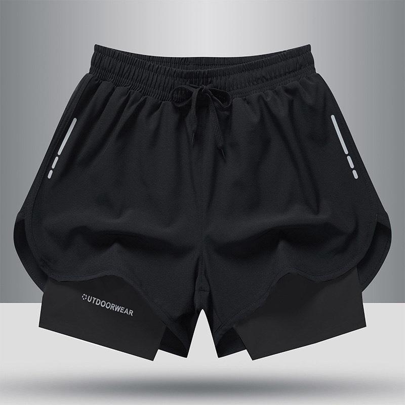 Men's Quick-Dry Double Layer Breathable Running Shorts