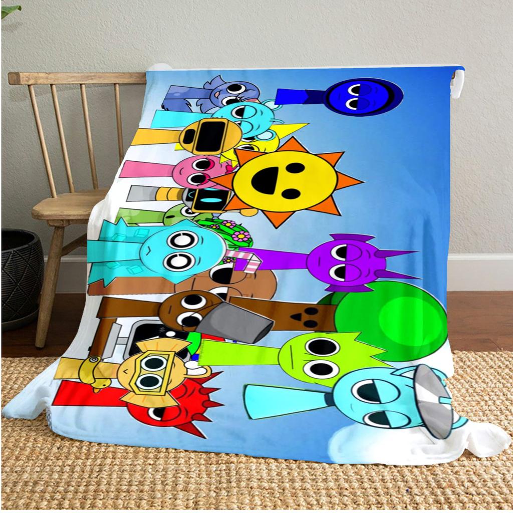 Sprunki Characters Plush Blanket Soft Comfortable All Seasons Perfect Gift Couch Office Nap Outdoor Travel Blanket