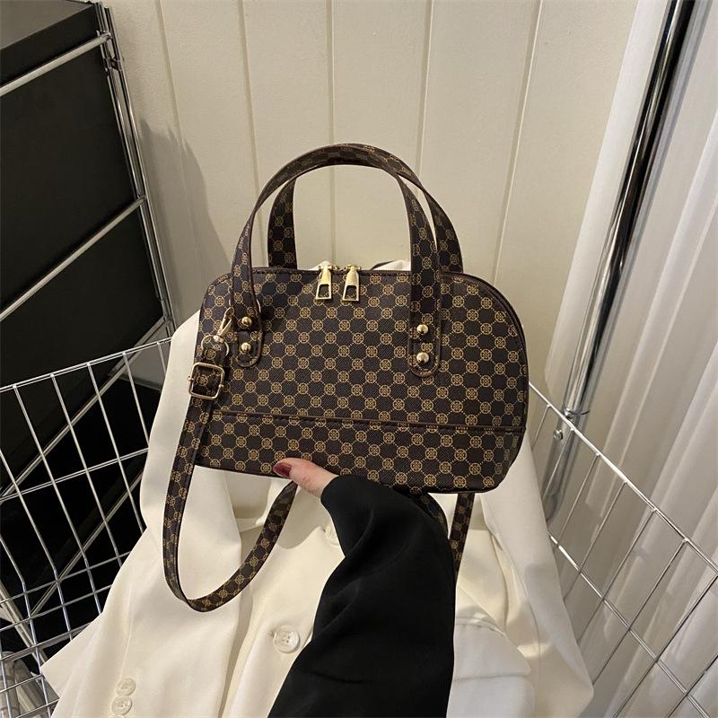 Новая летняя ретро-текстура и модная однотонная простая принтованная модная ручная сумка через плечо на одно плечо