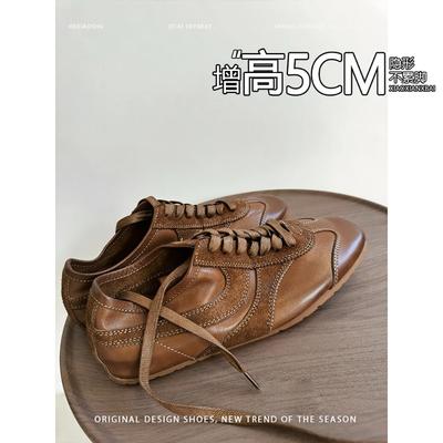 Версия из овчины~ Ретро Мейяр плоская подошва квадратный носок универсальные повседневные кеды нишевые белые туфли женские