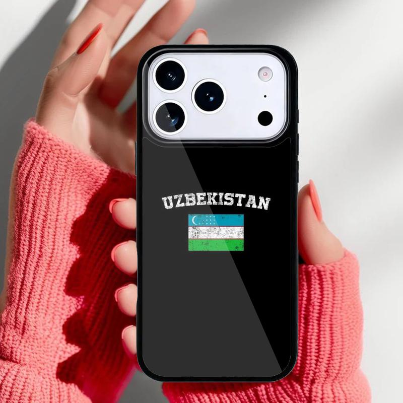 Чехол для телефона с флагом Узбекистана для iPhone 17 Air 16e 15 14 13 Pro Max Задняя крышка для 12 11 Pro Coque