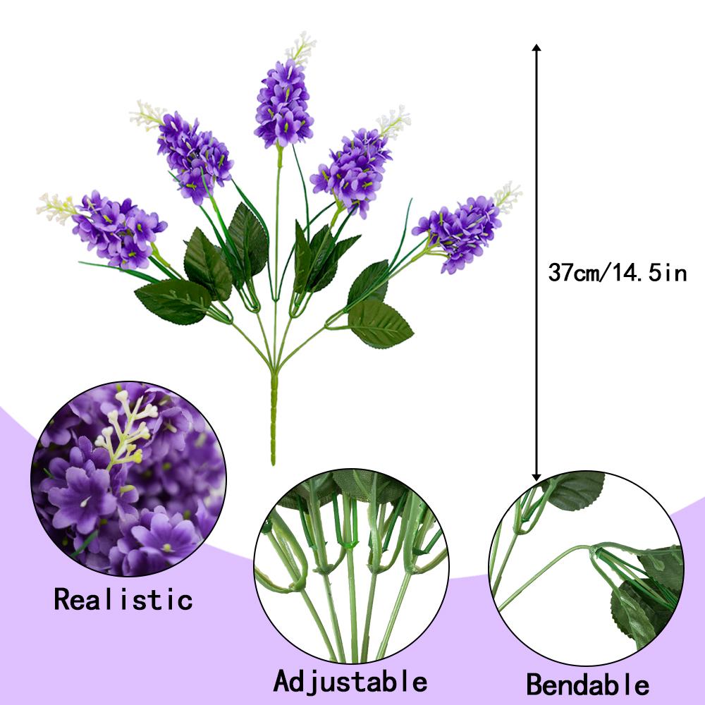 5 головок Искусственная лаванда Поддельные цветы глицинии 14,5'' Искусственные цветы гиацинта для домашнего садового декора