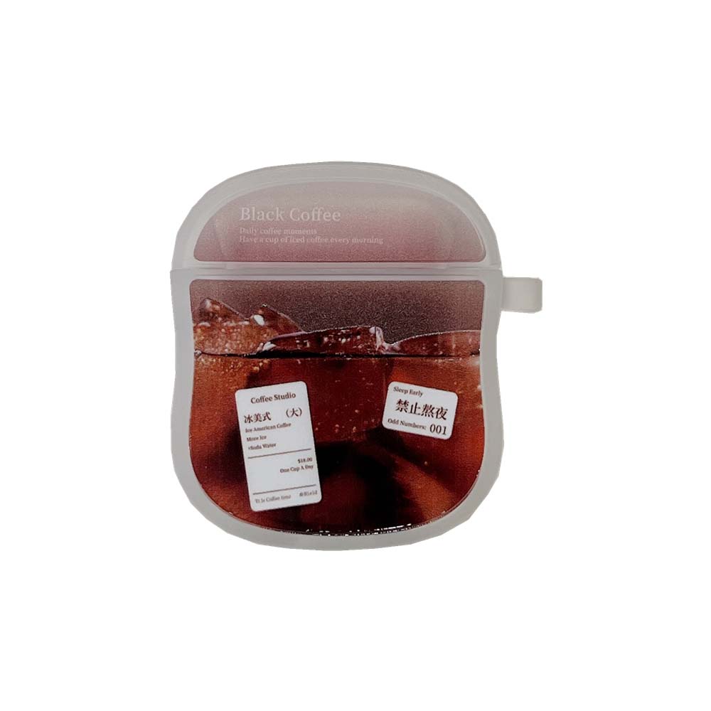 Ice Coffee Ins Label Wireless Bluetooth Headset Charging Box For Airpods 1 2 3 Pro 2nd Cartoon Silicone Soft Earphone Case