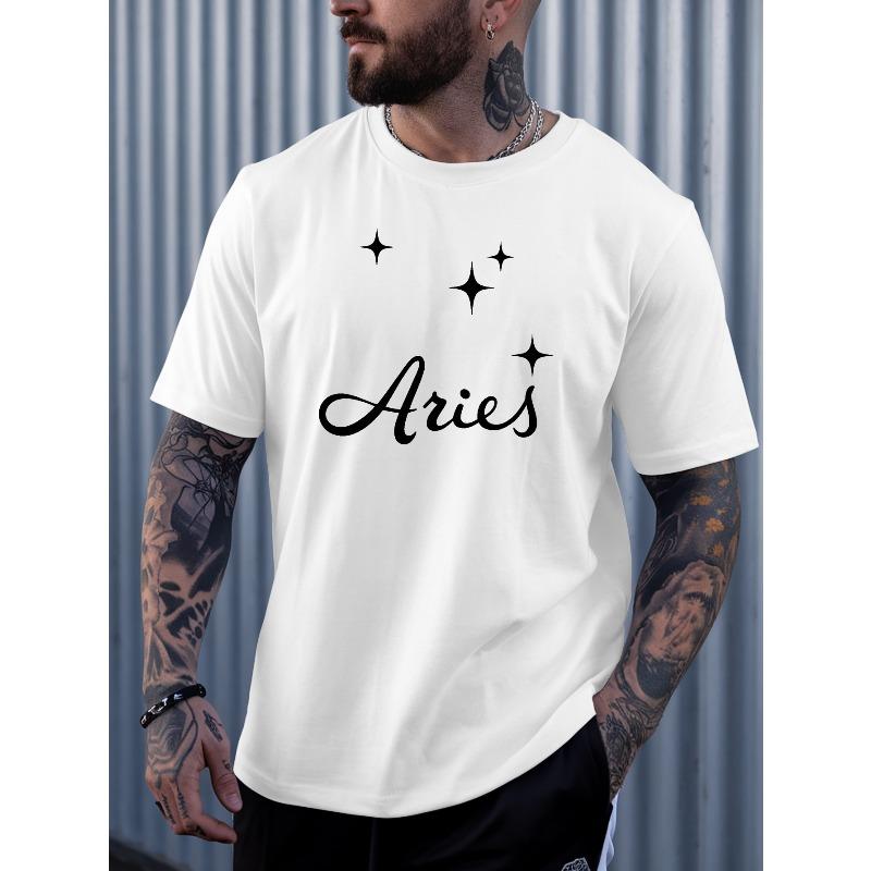 Европейский размер Мужские летние футболки с коротким рукавом Aries, Модные и трендовые мужские лонгсливы с принтом, Весенние и летние топы с круглым вырезом