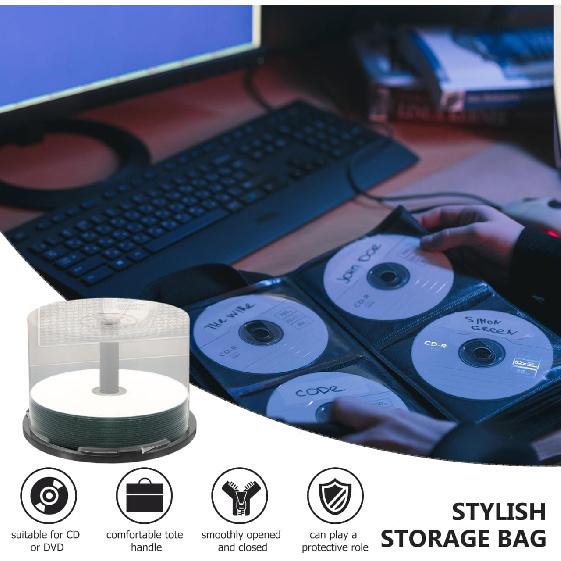 DOITOOL Empty Cd Storage Bucket Portable Dvd Holder Container for 50 Discs Clear Cd Storage Holder Protects against Dust and Moisture Compact