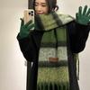 Scarf Women's Winter Solid Color Mohair Korean Style Versatile Student High End Thickened Warm Scarf New Style