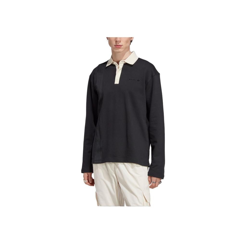 adidas Сплошная рубашка поло с длинным рукавом, топы унисекс, черный IC8396