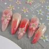1Sheet Pink Lily Flower Nail Sticker Relief 3D Jelly Five Petal Flower Nail Art Decoration Decals Diy Selfadhesive Sliders