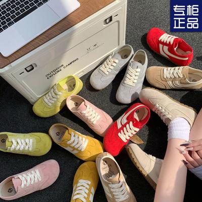 Красные немецкие тренировочные туфли женские новая весна женские туфли на плоской подошве ретро повседневные кеды спортивные туфли Форреста Гампа