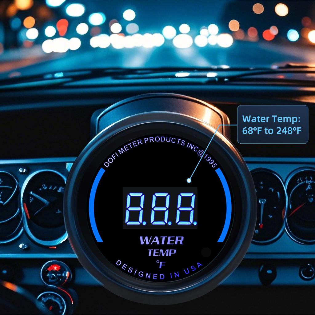 ℉ и ℃ цифровой круглый датчик температуры воды 52 мм измеритель температуры воды с датчиком температуры 1/8NPT для автомобиля грузовика внедорожника 12 В