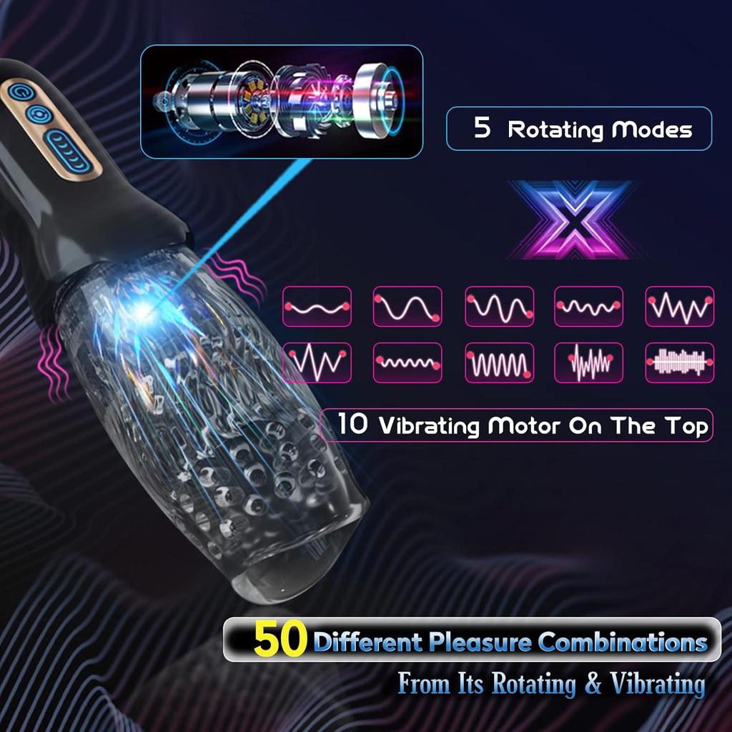 Автоматическая секс-машина для минета, мужской мастурбатор, вращающаяся вибрирующая секс-игрушка без рук, вибратор для пениса, мастурбаторы для удовольствия, реалистичные