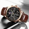 LIGE quartz wristwatch brand luxury classic leather men's watch date chronograph simple watch for men Relogios Masculino
