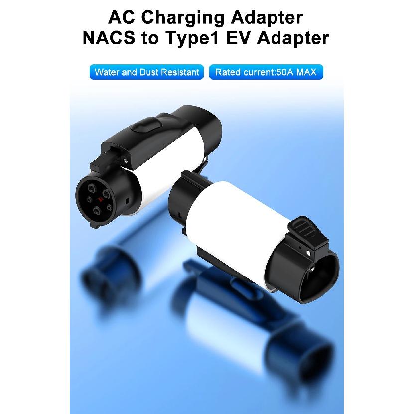 NACS to Type1 EV Charger Adapter Electric 50A Vehicle Charging Connector for TPC to Type1/J1772 Car Charger