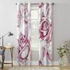 Розовые розы, цветы и листья, оконные занавески для детской комнаты, домашние жалюзи, шторы для гостиной, спальни, оконные шторы