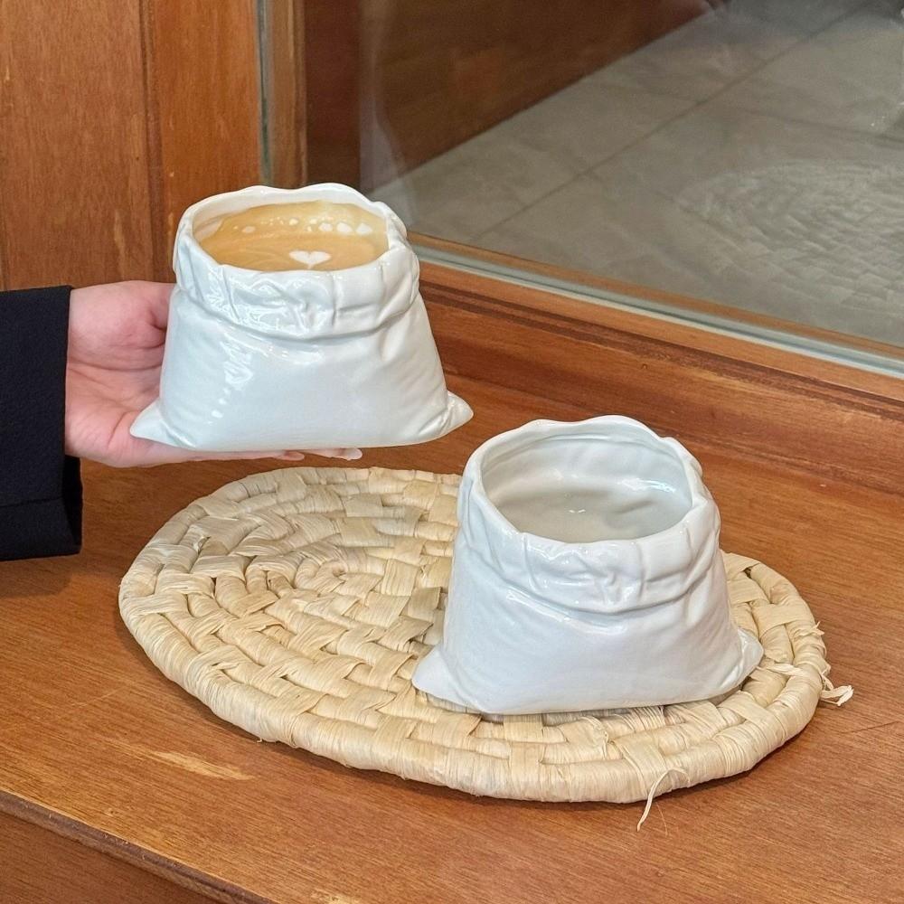 Large-caliber Bag-shaped Cup Heat-resistant Cloth Bag Mug Novelty Tea Cup  Home Gathering