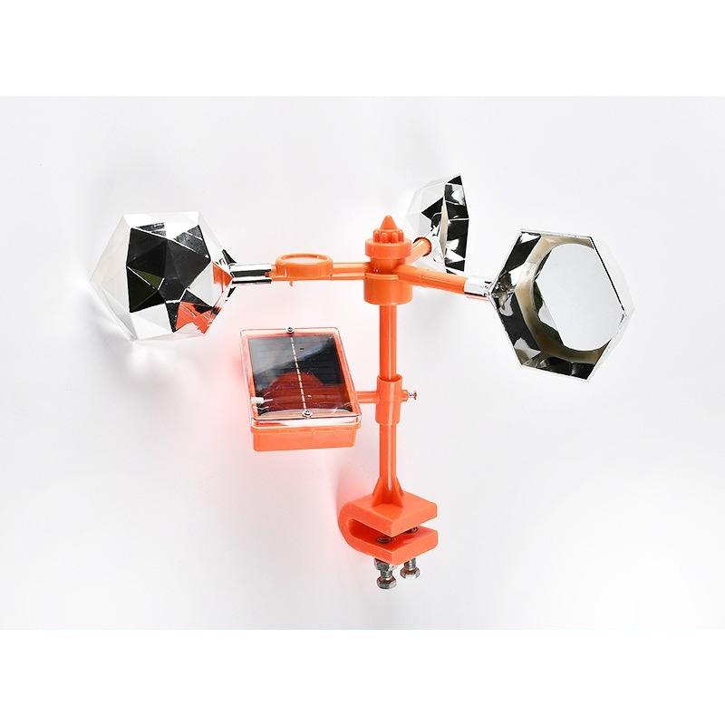 Солнечный 3-в-1 отпугиватель птиц: Ультразвуковой звук, Движение ветра и Светоотражающая вспышка для Сада, Фермы, Пруда