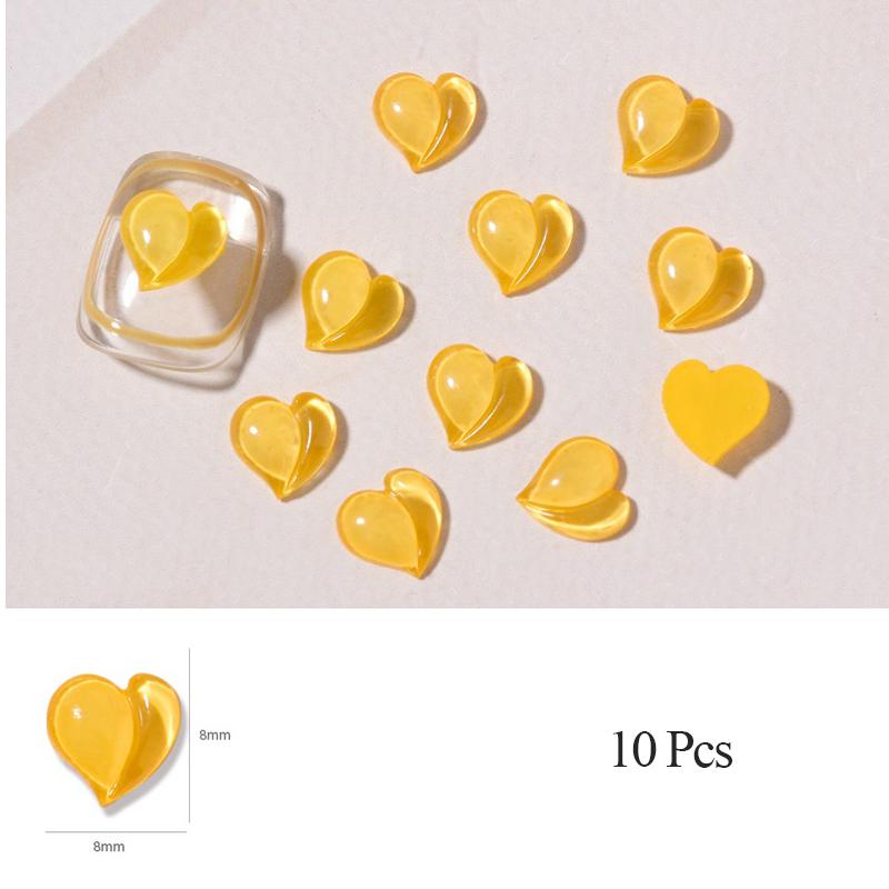 10 шт. набор для дизайна ногтей персиковое сердце сверло из смолы для ногтей персиковое сердце ювелирные изделия милые трехмерные украшения для ногтей с бриллиантами