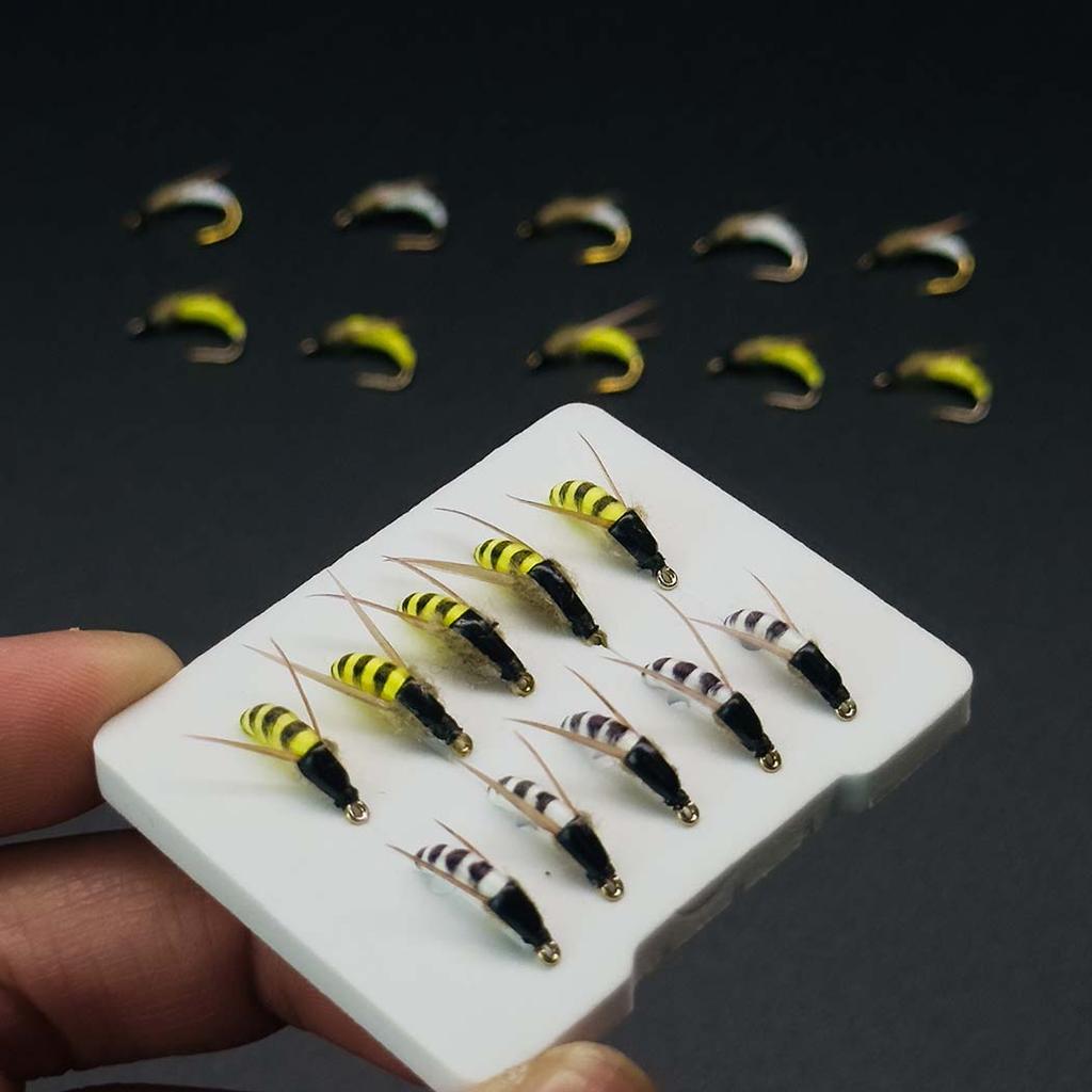5/10 шт. нахлыстовая мушка-приманка для форели | 2 разноцветных нахлыстовых мушки | Сухие мушки, желтые и белые мотыльки-материал искусственное перо и вискоза