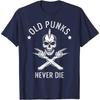 Old Punks Never Die Punker Rocker Subculture Skull Rocker T-Shirt