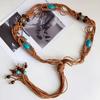 Versatile Braided Waist Belt Ethnic Style Dress Chain Waist All-Matched Woven Belt  Women