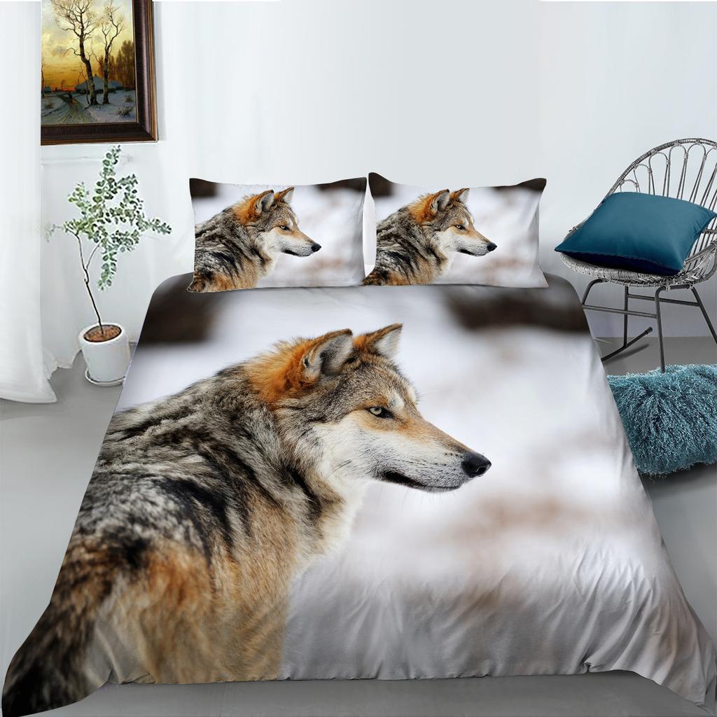 Wolf Series Polyester Bedding Two- And Three-Piece Sets Can Be Digitally Printed