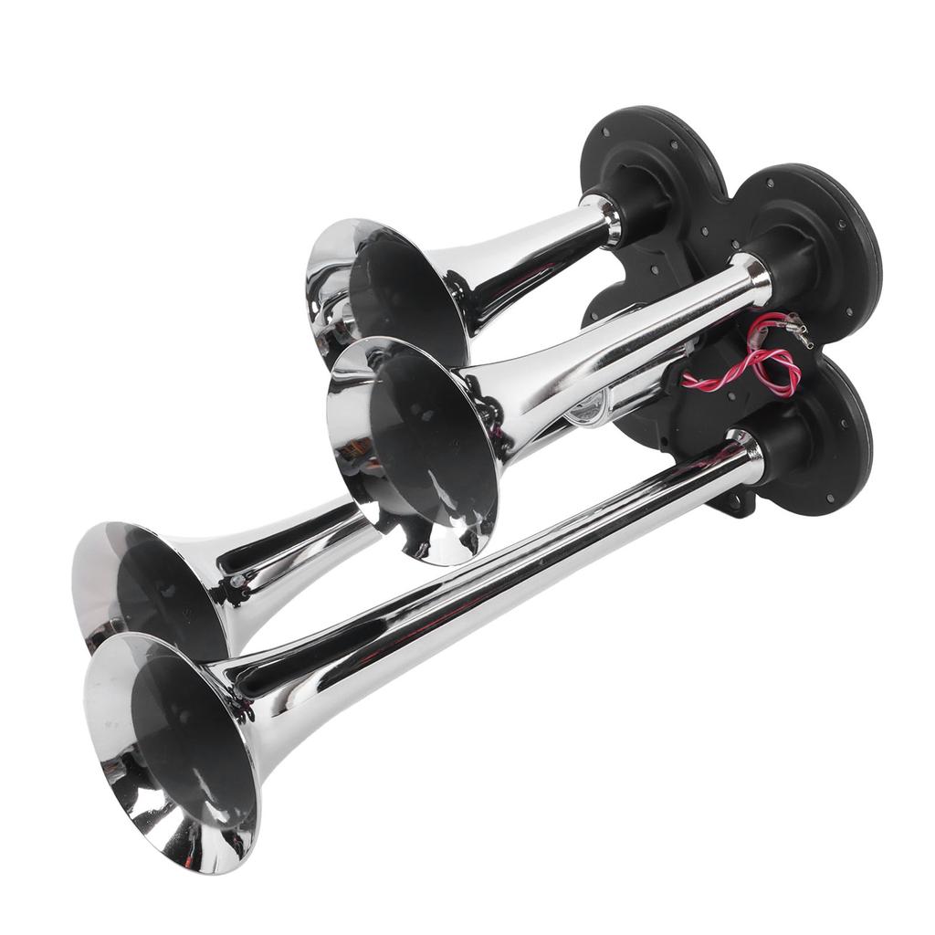 12V 24V 4 Trumpet Air Horn 150dB Super Loud Sound for Trains Trucks Cars Van Pickups Boats