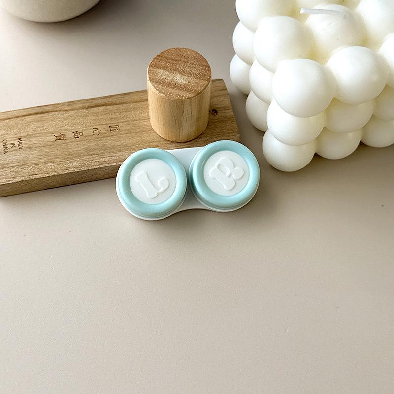 1pcs Cream Color Contact Lenses Box Travel Holder Container Soaking Contact Lens Box Mini Contact Lenses Case Accessories