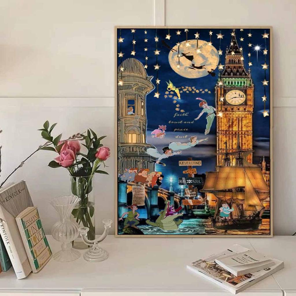 Diamond Mosaic Colorful Diamond Painting Elves Flying Everywhere Full Round Embroidery Cartoon Creative Hobbies Wall Decor