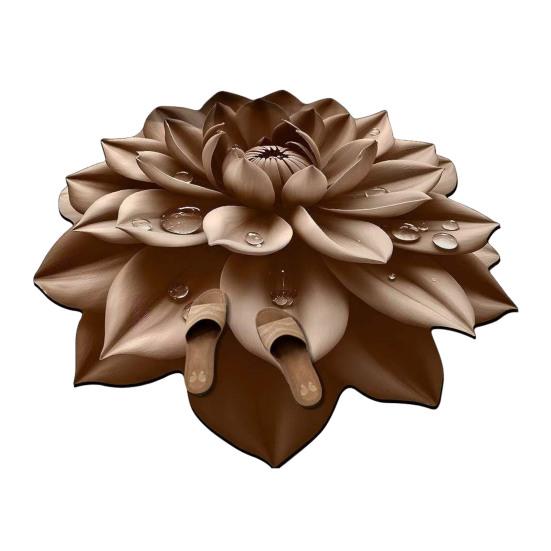 Диатомовая земля коврик для пола 3D реалистичный цветочный дизайн коврик для ванной нескользящий абсорбирующий коврик быстросохнущий