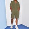 Summer Men's Short-sleeved Shorts Suit Linen Thin Section Lapel Loose Solid Colour Men's Two-piece Suit