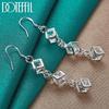AAA Zircon Square Earrings Silver Charm Jewelry