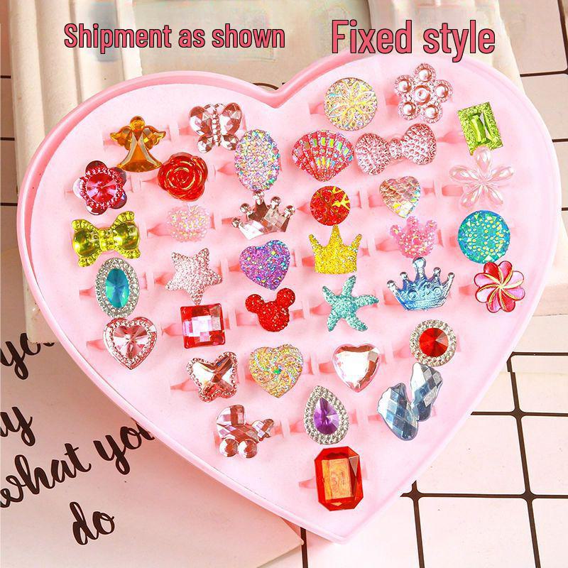 Кольца с кристаллами в виде принцессы из мультфильма для девочек-малышей - детский ювелирный подарок