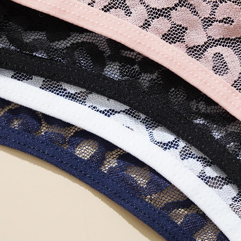 Женские кружевные трусики-стринги с полыми полупрозрачными вставками M-XL женские с Т-образной спинкой 40-70 кг