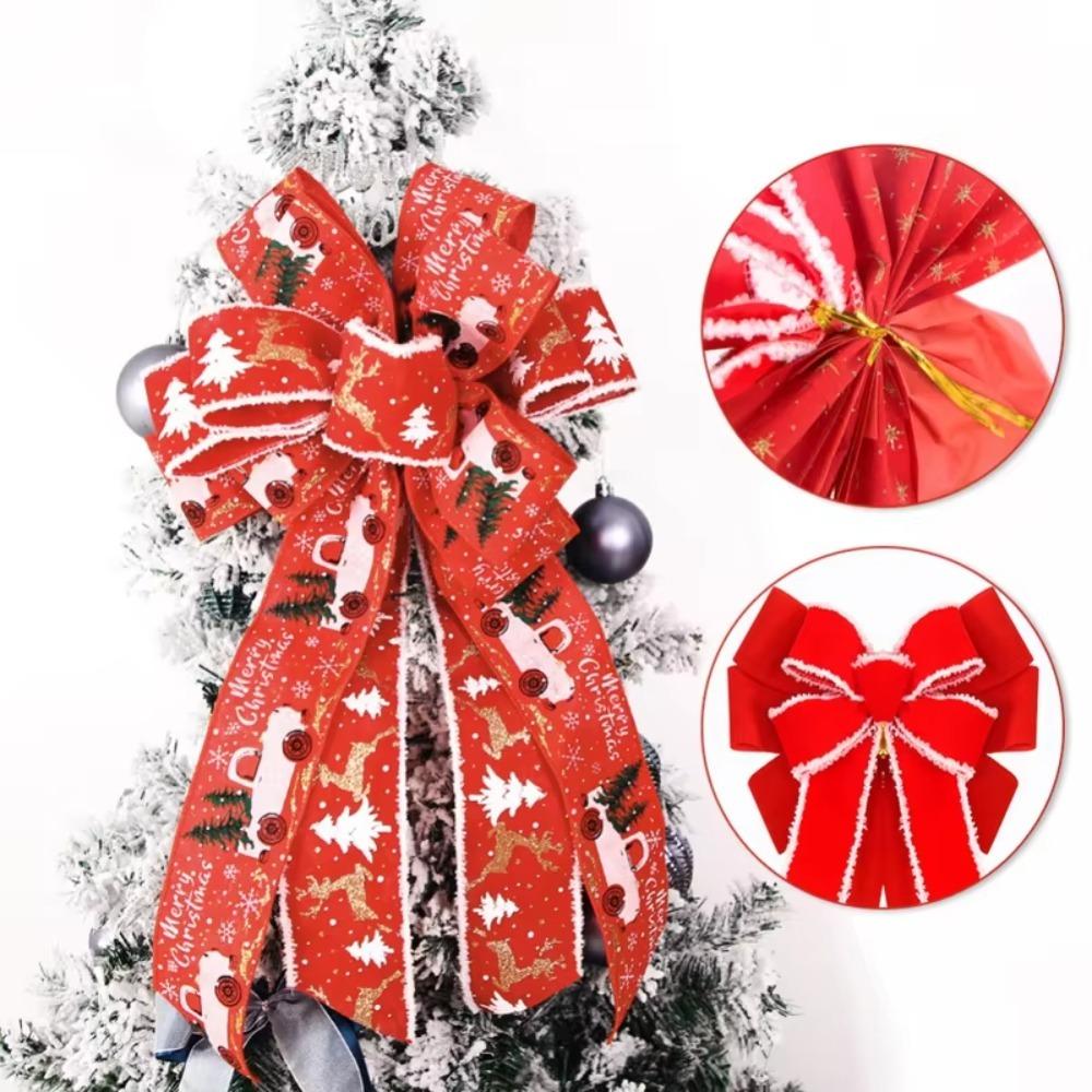 Large Size Christmas Wreath Bow Multiple Styles Present Ribbon Knot  New Year