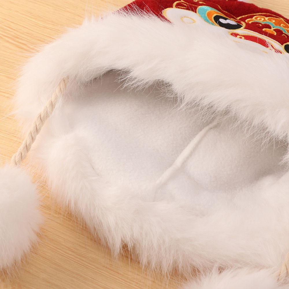 Thickened Children's Lion Dance Hat Chinese Style Winter Warm Hat Plush Beanies Female/Girls