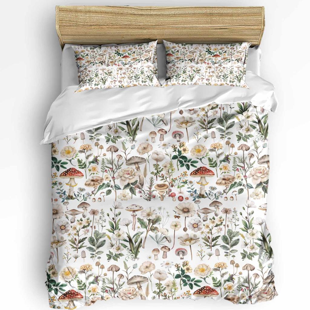 Spring Flowers Plants Wildflowers 3pcs Bedding Set For Double Bed Home Textile Duvet Cover Quilt Cover Pillowcase