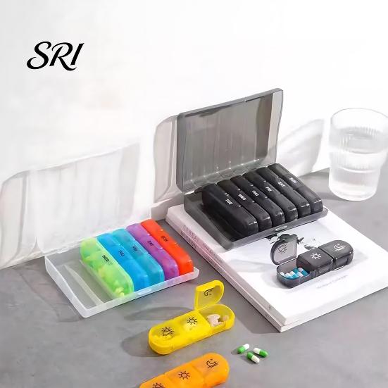 Easy To Use Pill Organizer Weekly with 21 Grids Open Flip 7 Day Container Cover Leak Proof Travel Safe Box for Health Supplements Medication Reminder