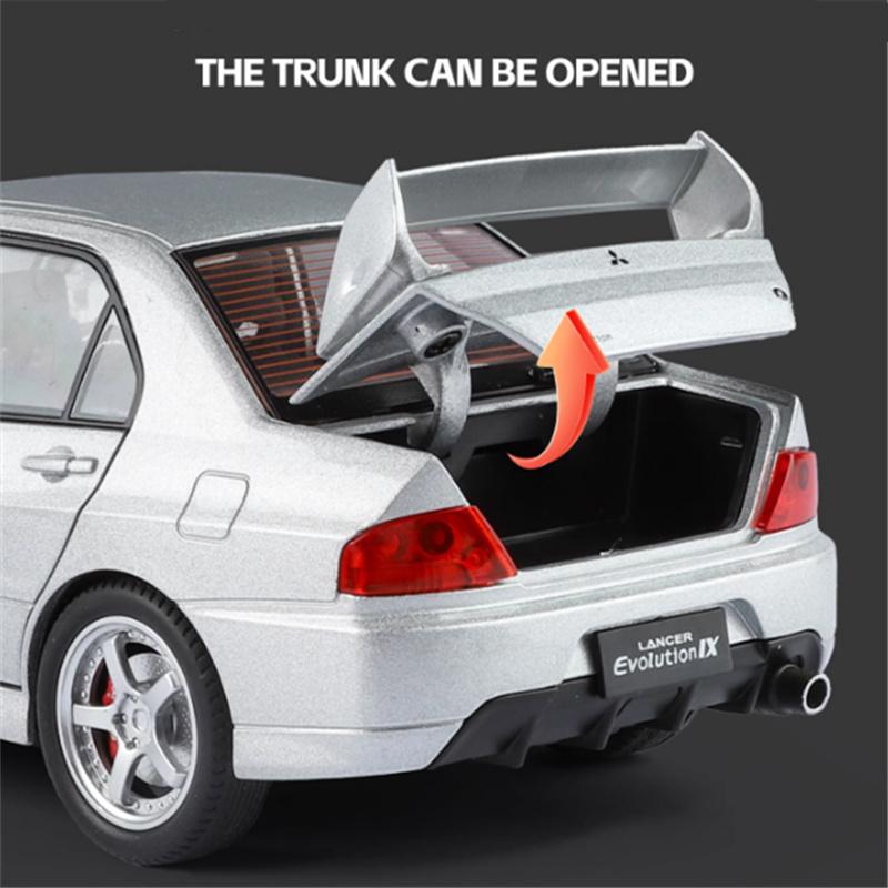 1/24 Модель спортивного автомобиля из сплава Mitsubishi Lancer Evolution Литые металлические гоночные автомобили Модель автомобиля Звук и свет Детские игрушки Подарок