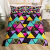 Retro Memphis Style Duvet Cover Set Galaxy Fashion Style Geometric Shapes Bedding Set Full,Hipster Old Fashioned Comforter Cover