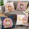Ethnic Moon Lantern Flower Pillowcase Festive Sofa Cushion Cover Bedroom Pillowcase Waist Pillowcase
