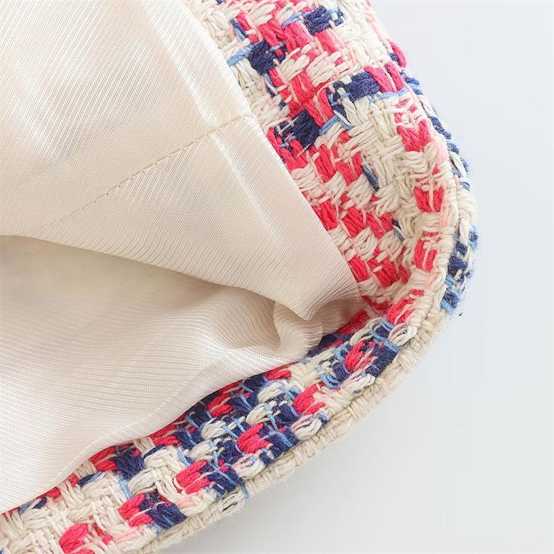 Весна 2023 Zaura женский клетчатый шерстяной двубортный пиджак приталенного кроя