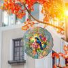 Vibrant Hummingbird & Floral 3D Stainless Steel Wind Spinner - 19.99cm Colorful Metal Sculpture for Indoor/Outdoor Garden Decoration, Battery-Free
