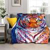 Galaxy Animal Tiger Print Fluffy Blanket Home Decoration Suitable for Living Room Bedroom Office Office Travel Blanket