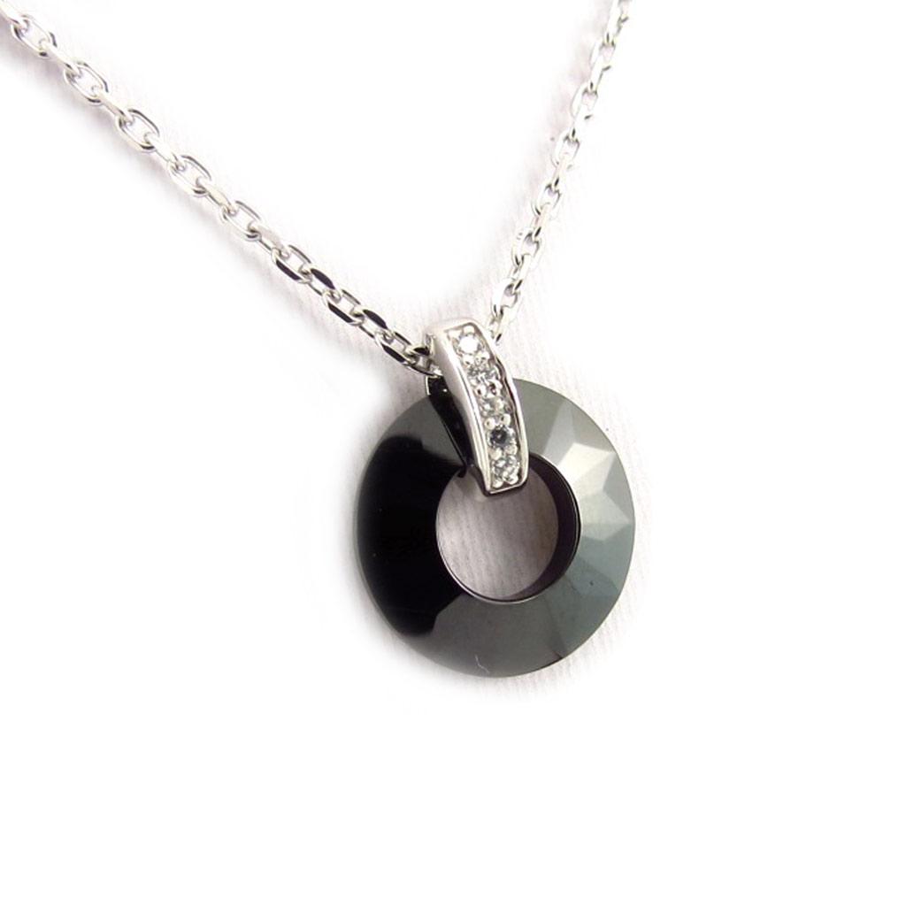 Les Trésors De Lily [K6633] - Серебряное колье "Сисси" черная керамика